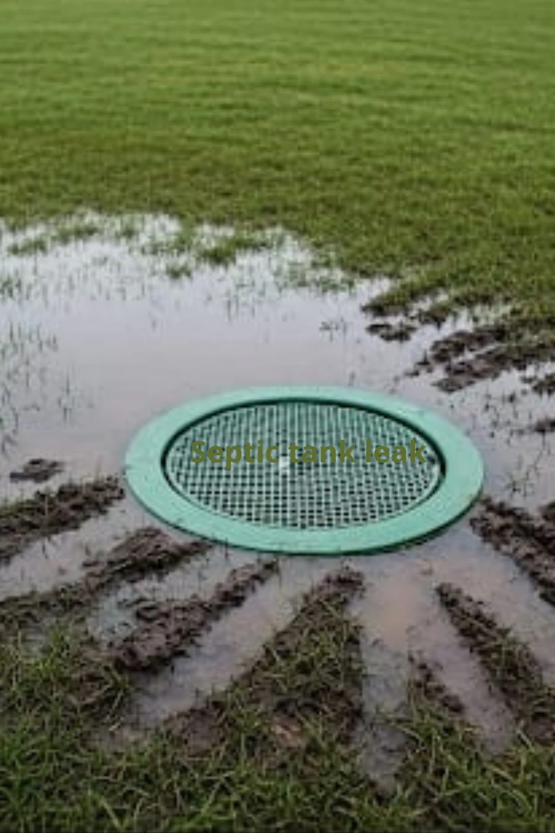 Septic tank leak warning sign