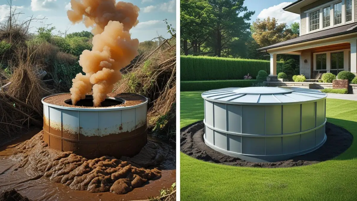 Before and after: Bad-smelling septic tank vs. well-maintained septic tank with SeptiFix