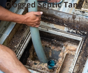 Clogged septic tank warning sign